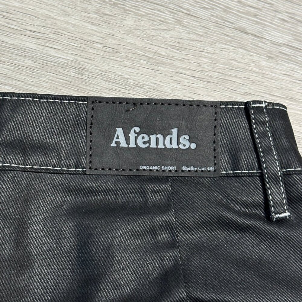 Sample BNWT Afends - Shelby - Women's Organic Denim Coated Black Shorts Size 26 - Picture 3 of 9